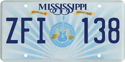MS license plate ZFI138
