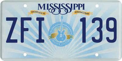 MS license plate ZFI139