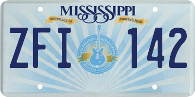 MS license plate ZFI142