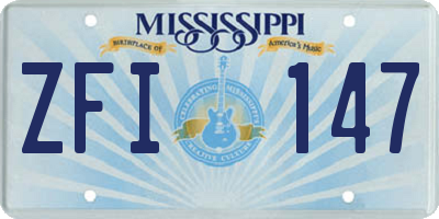 MS license plate ZFI147