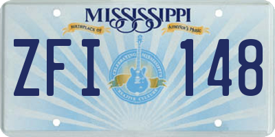MS license plate ZFI148