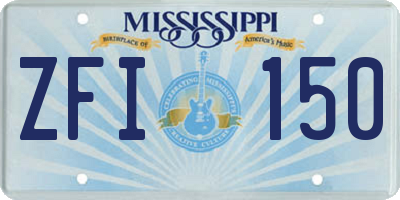 MS license plate ZFI150