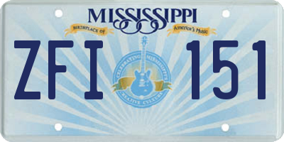 MS license plate ZFI151