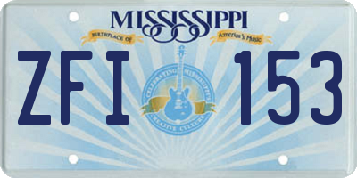 MS license plate ZFI153