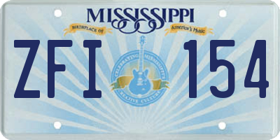 MS license plate ZFI154