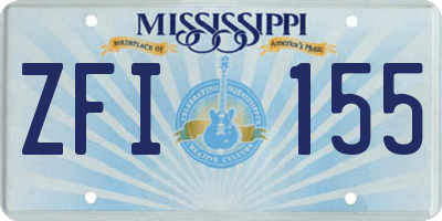 MS license plate ZFI155