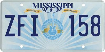 MS license plate ZFI158