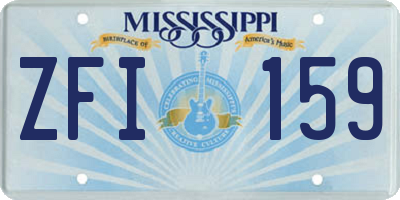 MS license plate ZFI159