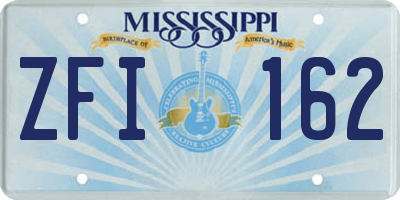 MS license plate ZFI162