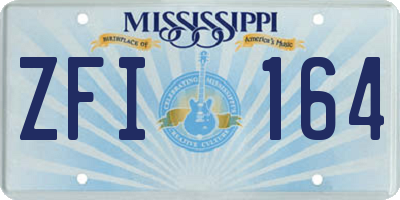 MS license plate ZFI164