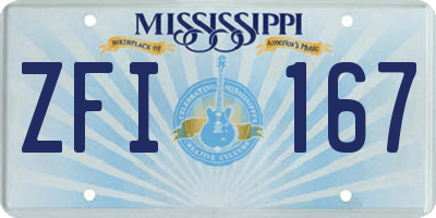 MS license plate ZFI167