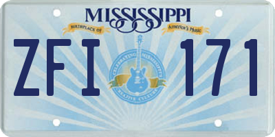 MS license plate ZFI171
