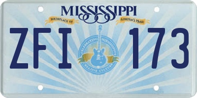 MS license plate ZFI173