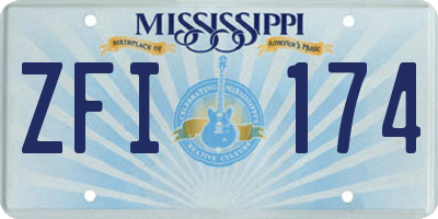 MS license plate ZFI174