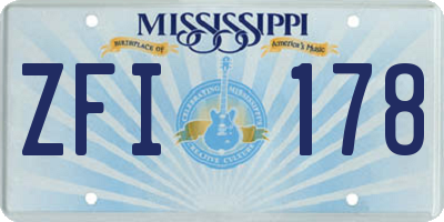 MS license plate ZFI178