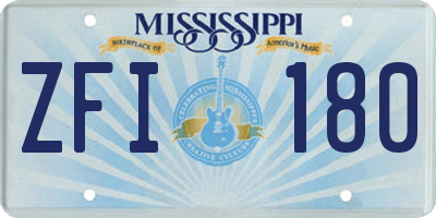 MS license plate ZFI180