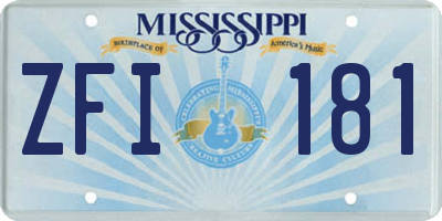 MS license plate ZFI181