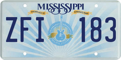 MS license plate ZFI183