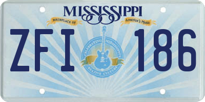 MS license plate ZFI186