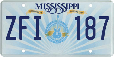 MS license plate ZFI187