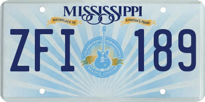 MS license plate ZFI189
