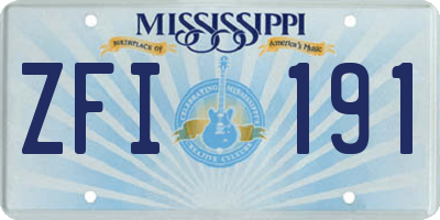 MS license plate ZFI191