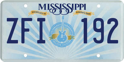 MS license plate ZFI192