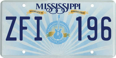 MS license plate ZFI196
