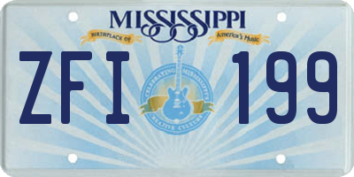 MS license plate ZFI199