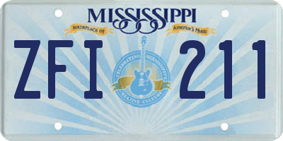 MS license plate ZFI211