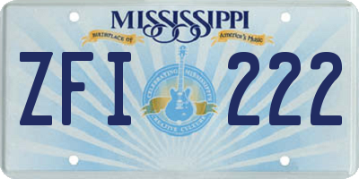 MS license plate ZFI222
