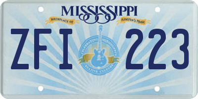 MS license plate ZFI223