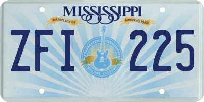 MS license plate ZFI225