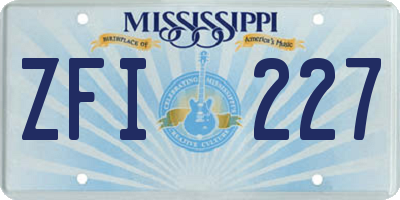 MS license plate ZFI227