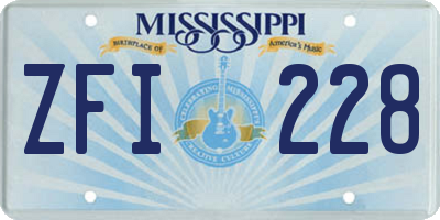 MS license plate ZFI228