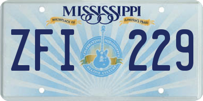 MS license plate ZFI229