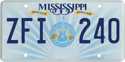 MS license plate ZFI240