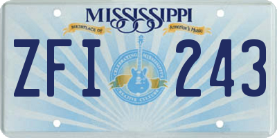 MS license plate ZFI243