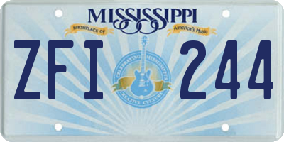 MS license plate ZFI244