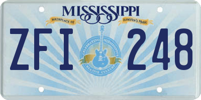 MS license plate ZFI248