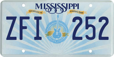 MS license plate ZFI252
