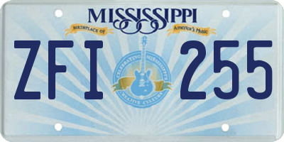 MS license plate ZFI255
