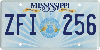 MS license plate ZFI256