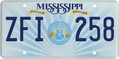 MS license plate ZFI258