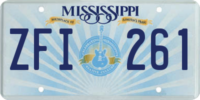 MS license plate ZFI261
