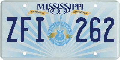 MS license plate ZFI262