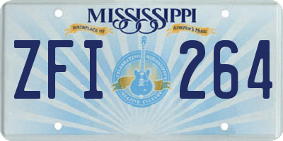 MS license plate ZFI264