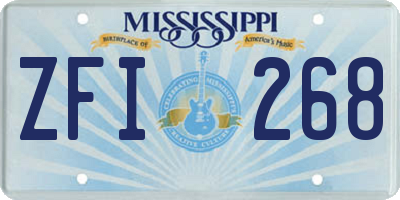 MS license plate ZFI268