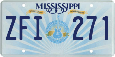 MS license plate ZFI271