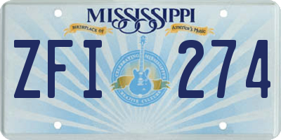 MS license plate ZFI274